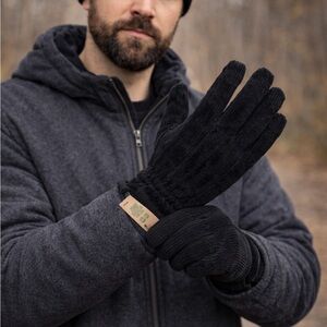 NWT Isotoner Black Recycled Fabric Touchscreen Gloves — Size XL